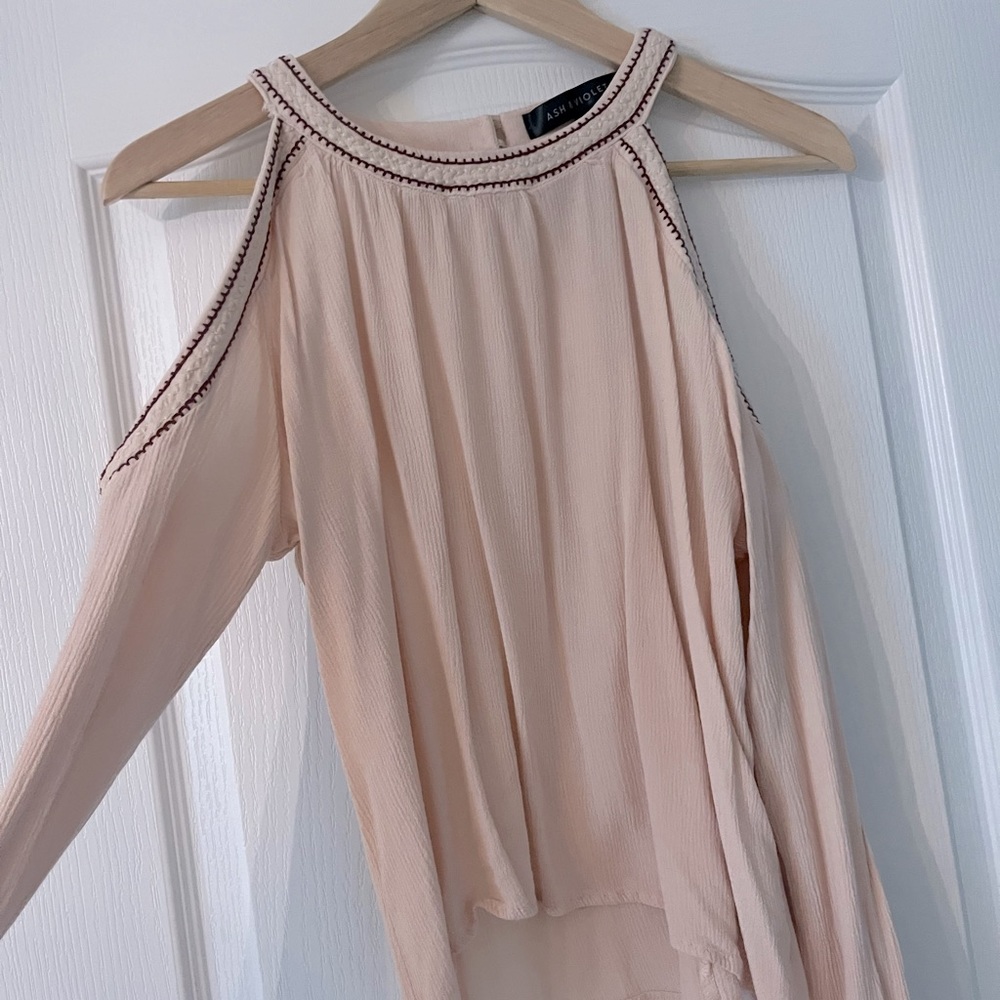 Ash & Violet Lace Cold Shoulder Pink Top Small - Picture 2 of 9